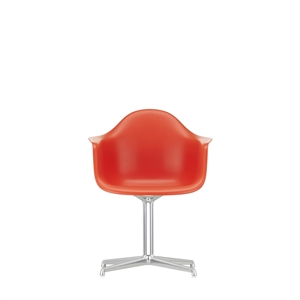 Vitra Eames Plastic DAL RE Dining Chair Poppy Red/ Chrome