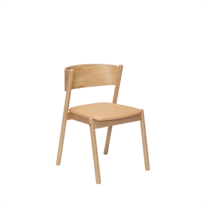 Hübsch Oblique Dining Chair Leather/Natural