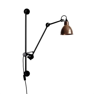 Lampe Gras N210 Wall Lamp Matt Black & Raw Copper