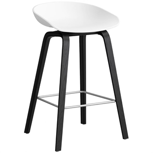HAY AAS32 Bar Stool H65 Black/Stainless Steel/ White