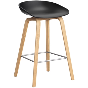 HAY AAS32 Bar Stool H65 Oak/Stainless Steel/ Black