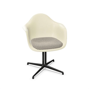 Vitra Eames Fiberglass DAL Dining Chair With Seat Cushion Parchment/Checker/Smooth Basic Dark