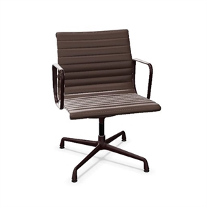 Vitra Aluminum EA 108 Office Chair With Swivel Brown/Dark Bordeaux