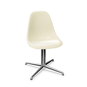 Vitra Eames Fiberglass DSL Dining Chair Parchment/ Chrome