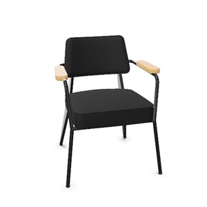 Vitra Fauteuil Dining Chair Twill Dark Grey/Natural Oak/Deep Black