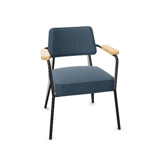 Vitra Fauteuil Dining Chair Tress Steel Blue Melange/Natural Oak/Deep Black