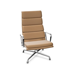 Vitra Soft Pad EA 222 Office Chair With Swivel & Tilt Mechanism Camel/ Chrome