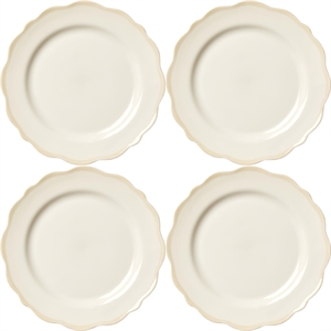Decotique Fleur Side Plate 21 cm Set of 4 White/ Sand