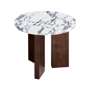 Decotique Eden Side Table Ø50 White Stone/ Dark Oak