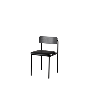 Moebe Offset Dining Chair Upholstered Black/ Black
