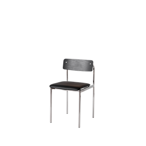 Moebe Offset Dining Chair Upholstered Chrome/ Black