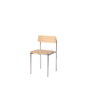 Moebe Offset Dining Chair Chrome/ Oiled Oak