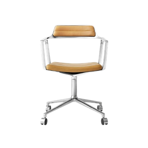 Vipp 452 Swivel Chair With Wheels Camel/Leather