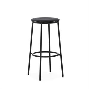 Normann Copenhagen Circa Bar Stool H75 Leather Upholstered Black/ Black Leather 41599