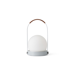 Audo Carrie Portable Lamp Steel/Linen Blue/Leather