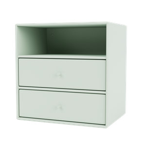 Montana Mini 1006 Bookcase with 2 Drawers Mist