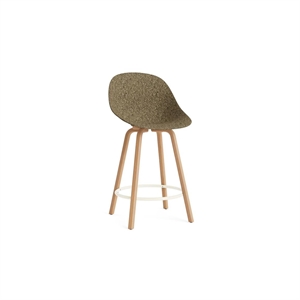 Normann Copenhagen Matt Bar Stool With Back 65 cm Beech/ Cream/Seaweed