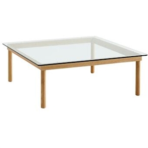 HAY Kofi Coffee Table 100x100 Oak/ Clear Glass