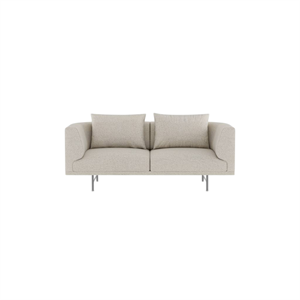 Vipp Chimney 2-Seater Sofa Wavy Off White/ Light Gray/ Stainless Steel