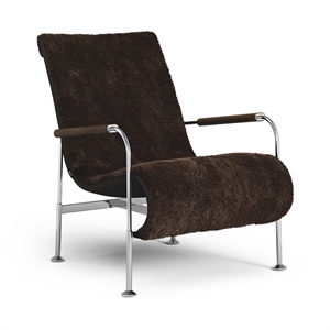 Swedese Serpentine Armchair Chrome/Sheepskin Espresso/Dark Oak