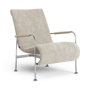 Swedese Serpentine Armchair Chrome/Sheepskin Moonlight/Oak