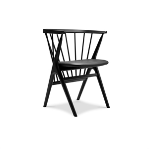 Sibast Furniture No 8 Dining Chair Black Beech Wood and Black Leather