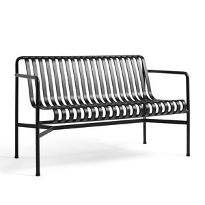 HAY Palissade Dining Bench w. Armrest Anthracite