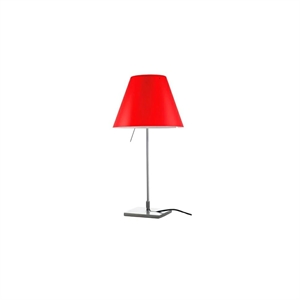 Luceplan Costanzina Table Lamp Aluminum M. Red Shade