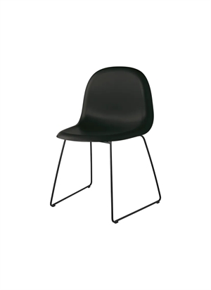 Gubi 3D Dining Chair Without Upholstery With Plastic Gliders Black Semi Matt