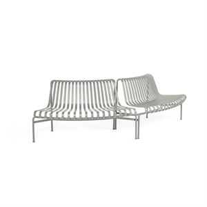 HAY Palissade Park Dining Bench Out/Out Beginner Set of 2 Cloud Gray