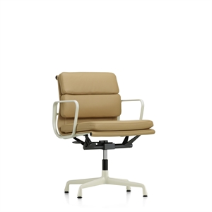 Vitra Soft Pad EA 231 Office Chair With Swivel, Armrest & Tilt Mechanism Chalk/Camel