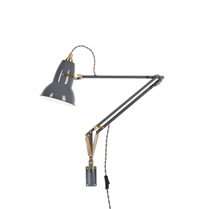 Anglepoise Original 1227 Brass Lamp w/wall Mount Elephant Grey