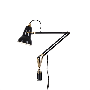 Anglepoise Original 1227 Brass Lamp w/wall Mount Jet Black