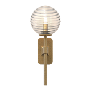 Astro Tacoma Single Wall Lamp Antique Brass & Grooved Shade Transparent