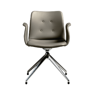 Bent Hansen Primum 4-Star Dining Chair Polished Steel/Zenso 3 214