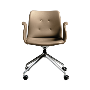 Bent Hansen Primum 4-Star Dining Chair With Wheels Polished Steel/Zenso 3 228