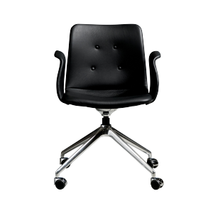 Bent Hansen Primum 4-Star Dining Chair With Wheels Polished Steel/Zenso 3 207