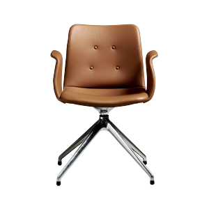 Bent Hansen Primum 4-Star Dining Chair With Swivel Polished Steel/Zenso 3 223