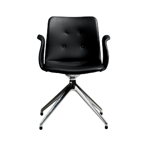 Bent Hansen Primum 4-Star Dining Chair With Swivel Polished Steel/Zenso 3 207