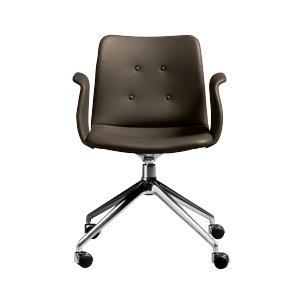 Bent Hansen Primum 4-Star Dining Chair With Swivel & Wheels Polished Steel/Zenso 3 230