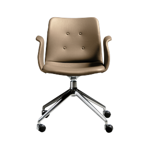 Bent Hansen Primum 4-Star Dining Chair With Swivel & Wheels Polished Steel/Zenso 3 228