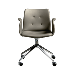 Bent Hansen Primum 4-Star Dining Chair With Swivel & Wheels Polished Steel/Zenso 3 214