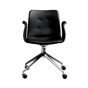 Bent Hansen Primum 4-Star Dining Chair With Swivel & Wheels Polished Steel/Zenso 3 207