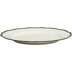 Decotique Fleur Plate 28 cm Set of 4 White/ Dark Green