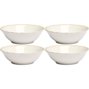 Decotique Fleur Bowl 15 cm Set of 4 White/ Sand