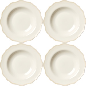 Decotique Fleur Bowl 23 cm Set of 4 White/ Sand