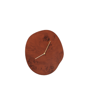 Ferm Living Melt Wall Clock Dark Stained Root Wood