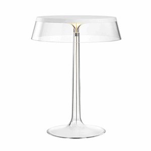 Flos Bon Jour Table Lamp White Body and Transparent Shade