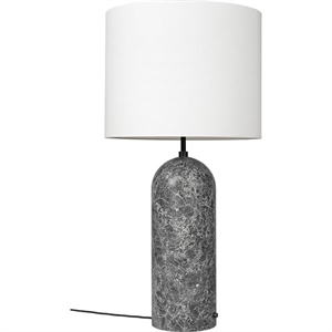 GUBI Gravity Floor Lamp Gray Marble and White Shade XL Low