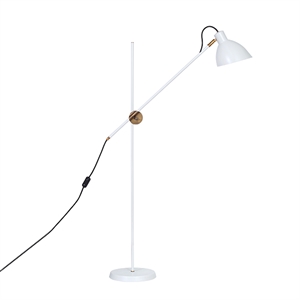 Konsthantverk KH#1 Floor Lamp - Raw Brass & White